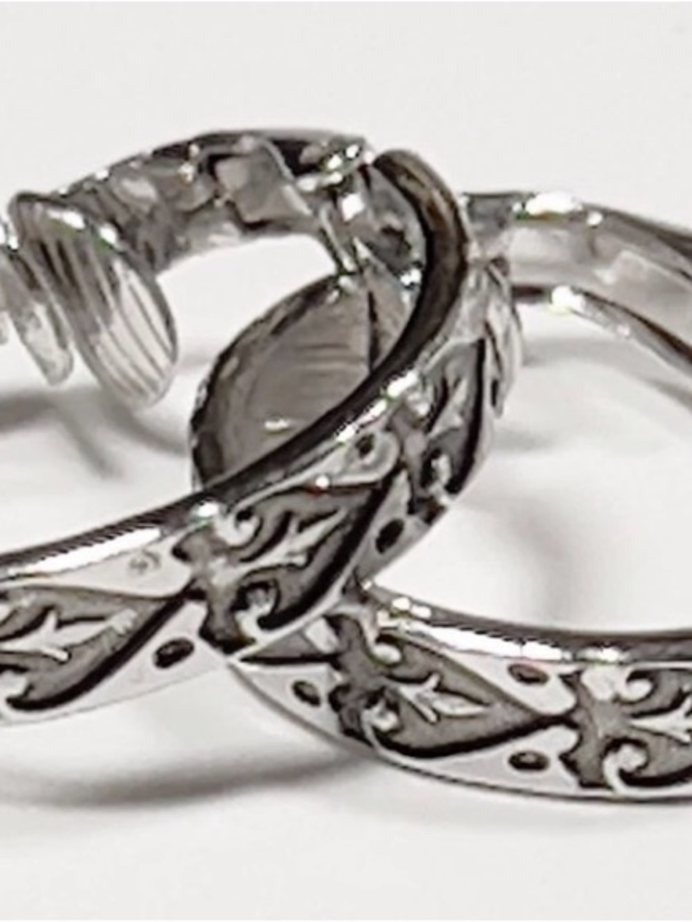 LH Segal California Silver Filigree Hoop Earrings - Women's clip on signed